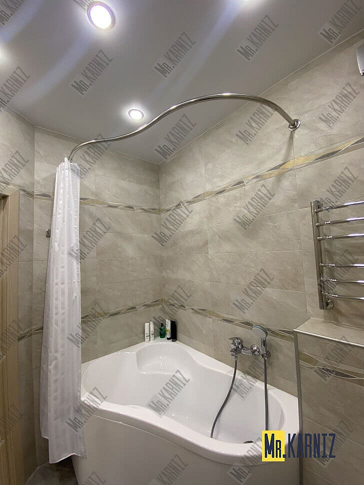 Карниз для ванны Aquanet Bellona 165х165 Усиленный 25 мм MrKARNIZ фото 5