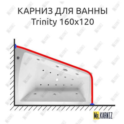 Карниз для ванны Relisan Trinity 160х120 Усиленный 25 мм MrKARNIZ
