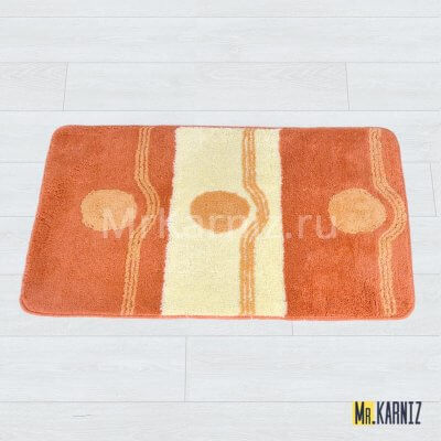 Коврик в ванную Круги оранжевый