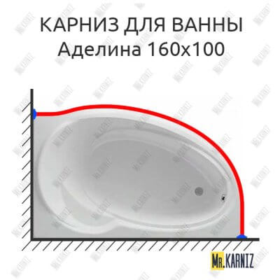Карниз для ванны Фэма Аделина 160 Усиленный 25 мм MrKARNIZ