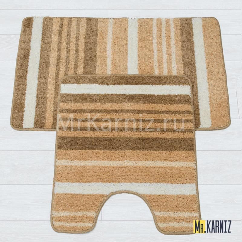 Комплект ковриков для ванной и туалета Найс 25 бежевый Комплект ковриков для ванной и туалета Найс 25 бежевый