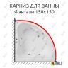 Карниз для ванны Bach Фэнтази 150х150 Усиленный 25 мм MrKARNIZ фото 1