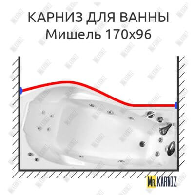 Карниз для ванны Triton Мишель Передний борт 170х96 Усиленный 25 мм MrKARNIZ