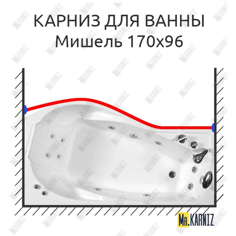 Карниз для ванны Triton Мишель Передний борт 170х96 Усиленный 25 мм MrKARNIZ Карниз для ванны Triton Мишель Передний борт 170х96 Усиленный 25 мм MrKARNIZ