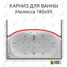 Карниз для ванны Aquatek Мелисса Передний борт 180х95 Усиленный 20 мм MrKARNIZ фото 1